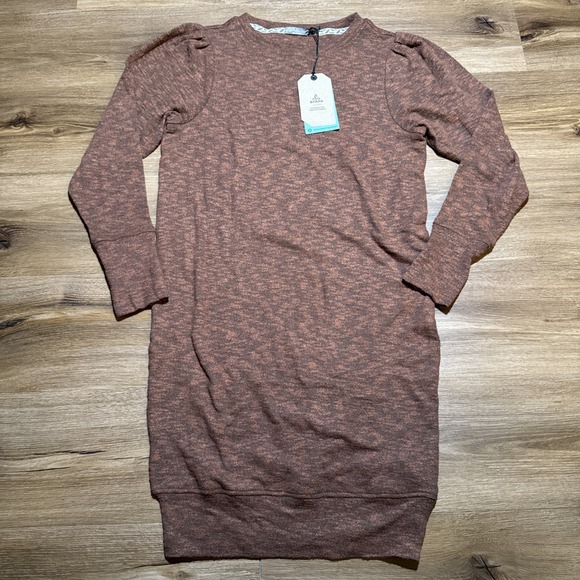 Prana Dresses & Skirts - NWT Prana Womens Size XS Rust Sundried Zada Long Sleeve Sweater Dress Soft Brown